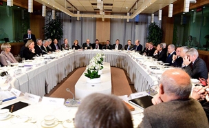 המפגש בין נתניהו לשרי החוץ האירופיים (צילום: אבי אוחיון, לע"מ)