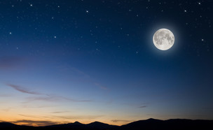 הירח מצולם בלילה (צילום:  Klagyivik Viktor, ShutterStock)