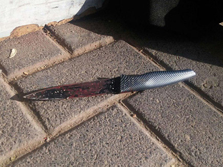 הסכין ששימשה את המחבל (צילום: דוברות המשטרה)