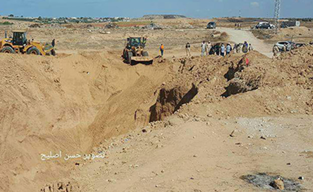 החפירות של המנהרה מהצד הפלסטיני