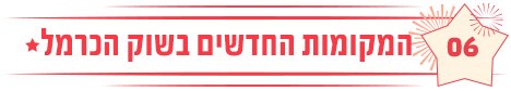 המקומות החדשים בשוק הכרמל