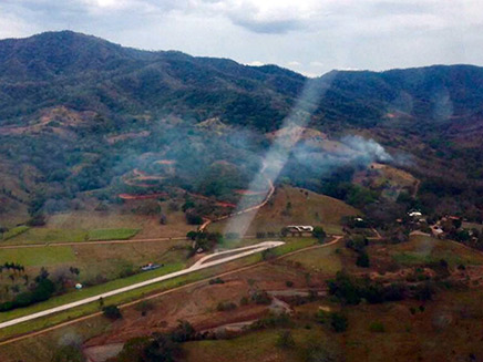 אזור ההתרסקות (צילום: MINISTERIO DE SEGURIDAD PUBLICA DE COSTA RICA)