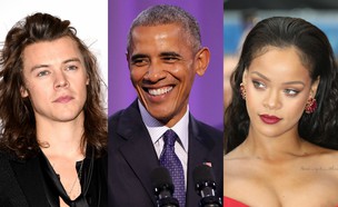 ברק אובמה, ריהאנה, הארי סטיילס (צילום: getty images)