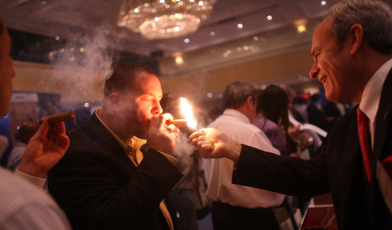 אירוע של סיגרים יוקרתיים בניו יורק (צילום: GettyImages - Spencer Platt)