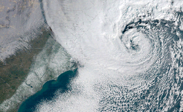 תמונת לוויין של הסופה (צילום: נס''א)