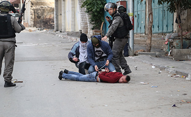 מעצר חשוד פלסטיני בידי מסתערבי מג"ב (צילום: דוברות מג"ב)