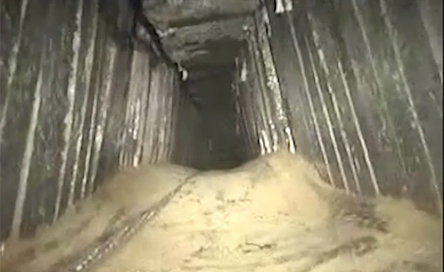 המנהרה שהושמדה אתמול (צילום: דובר צה"ל)