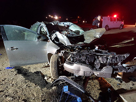 זירת התאונה בכביש 40 (צילום: דוברות מדא)