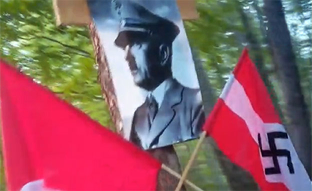 טקס ניאו נאצי בפולין (צילום: מתוך הטלוויזיה הפולנית)