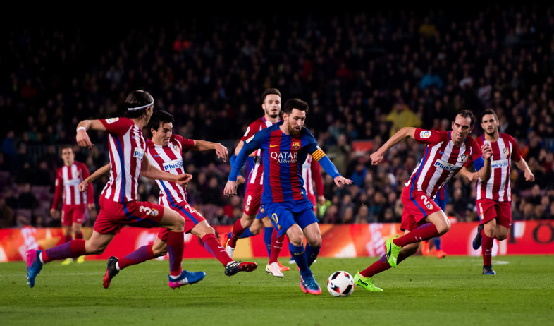 ליונל מסי במשחק של ברצלונה נגד אתלטיקו מדריד (צילום: Alex Caparros, Getty images)