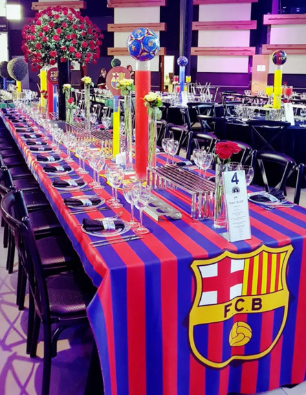 מסיבת בר מצווה תחת הקונספט של מועדון הכדורגל ברצלונה (צילום: באדיבות "חצר המלכה", TheMarker)