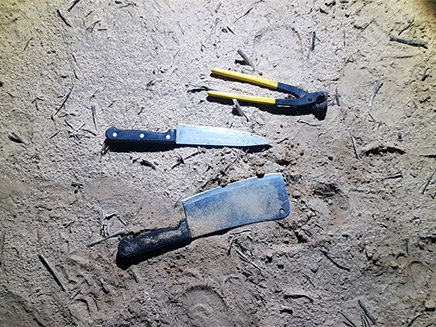 כלי הנשק שנמצאו על החשודים (צילום: דובר צה