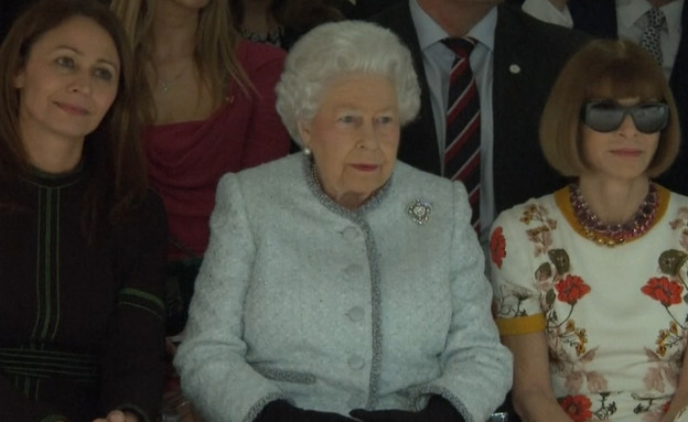 המלכה אליזבת ביקרה בשבוע האופנה (צילום: ערב טוב עם גיא פינס, שידורי קשת)