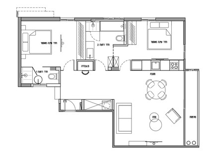 דירה בבזל, עיצוב המעצבות - ליטל רוזנשטיין, תוכנית אדריכלית (שרטוט: המעצבות)