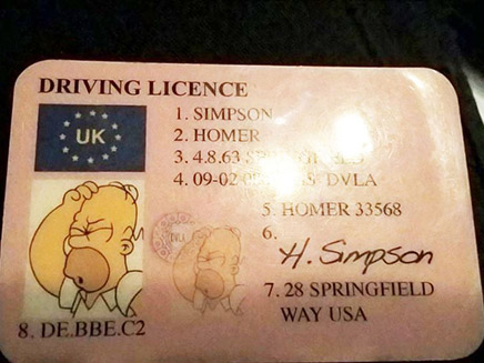 רישיון הנהגיה של הנהג שנתפס (צילום: sky news)