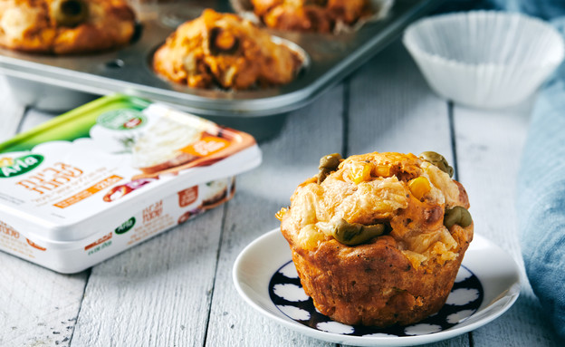 מאפינס פיצה כשרים לפסח עם גבינת שמנת