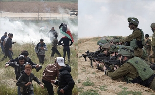 צעדת השיבה ברצועת עזה (צילום: דובר צה"ל, רויטרס)