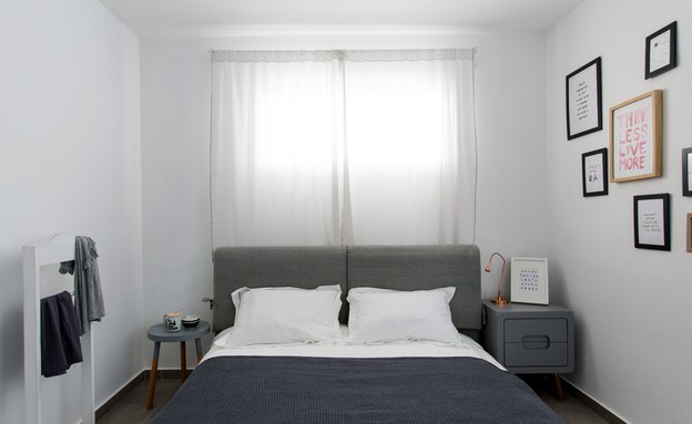 דירה בתל אביב, עיצוב הילה בר-אור בלומנפלד, חדר שינה (צילום: שירן כרמל)