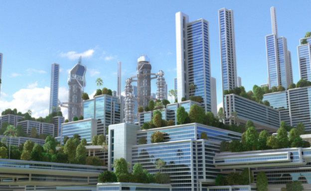 הדמיה של עיר בעתיד (צילום: שאטרסטוק)