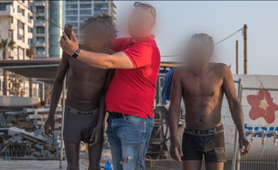 גזענות בחוף: פליטים הוצגו כקופים  (צילום: מתוך חי בלילה, שידורי קשת)