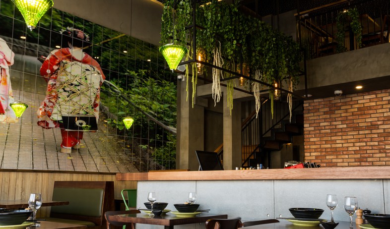 מסעדת JOYA , עיצוב חגית בכר, קיר אריחים (צילום: אבי קבלו פריזמה צלמים)