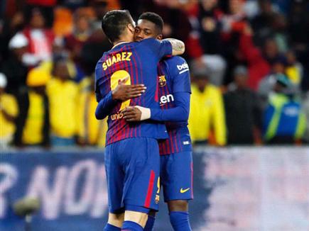 דמבלה וסוארס. שניהם כבשו (FC Barcelona) (צילום: ספורט 5)