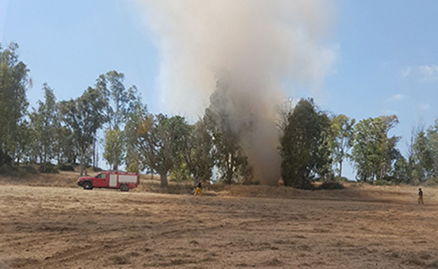 שריפה סמוך ללהבים (צילום: כבאות והצלה נגב)