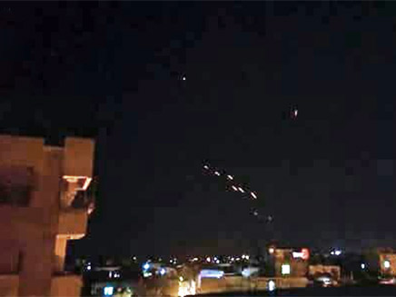 אזור המתקפה המדווחת, הלילה (צילום: מתוך התקשורת הסורית)