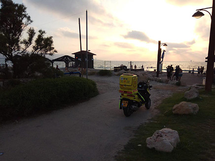 זירת הטביעה - חוף נאות בחיפה (צילום: תיעוד מבצעי מד