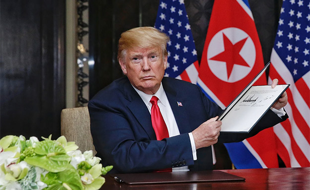 "אין יותר איום גרעין", טראמפ (צילום: Kevin Lim/THE STRAITS TIMES, חדשות)