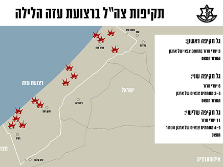 מפת התקיפות של חיל האוויר (צילום: דובר צה