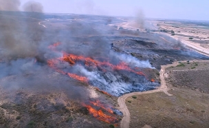 צילום רחפן של השריפות בדרום (צילום: droneimagebank‎, חדשות)