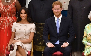 מייגן בשמלת כפתורים  (צילום: מתוך גטי אימג'ס, getty images)