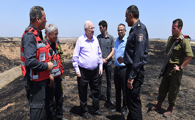 הנשיא בסיור בעוטף (צילום: מארק ניימן/ לע"מ, חדשות)