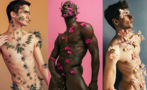 גברים בעירום עם פרחים (צילום: TRAVIS CHANTAR, instagram)