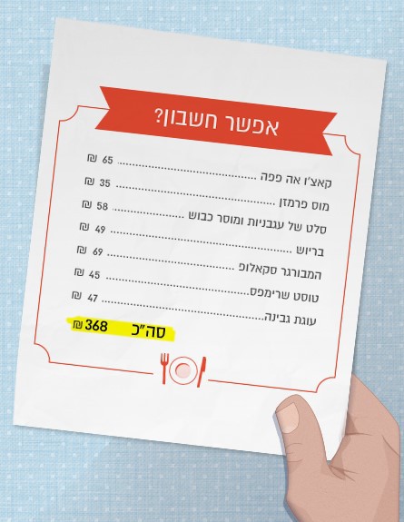 קפה נורדוי אפשר חשבון ארוחה ראשונה (צילום: סטודיו mako)