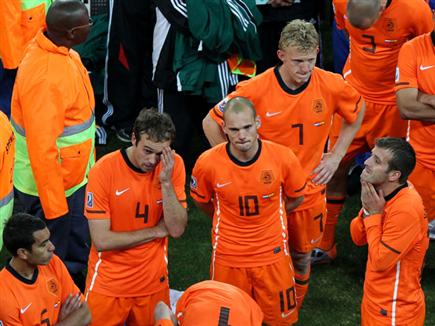 הולנד ב-2010. ההפסד השלישי והאחרון בגמר המונדיאל
