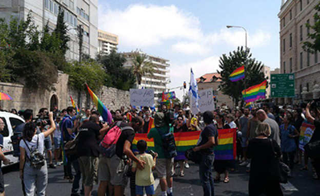 הפגנות הקהילה הגאה בירושלים (צילום: יונה שניצר/TPS, חדשות)