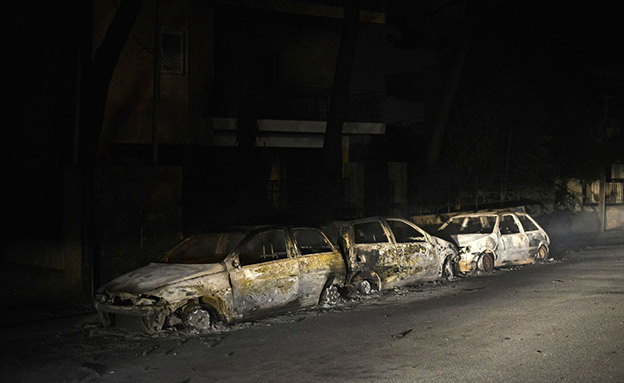 שרפה ביוון (צילום: sky news, חדשות)