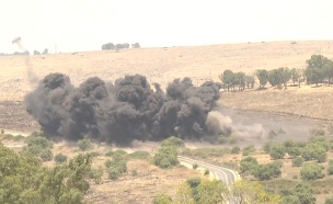 כך נראה פינוי שדה המוקשים ברמת הגולן‎ (צילום: דוברות משרד הביטחון, חדשות)