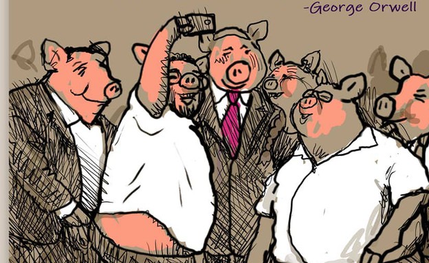 קריקטורת החזירים (איור: אבי כץ (מעמוד האינסטגרם - Avi Katz))