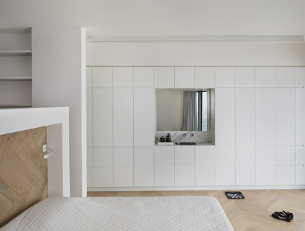 קומה 41, עיצוב הנקין שביט, חדר שינה (צילום: אסף פינצ'וק)