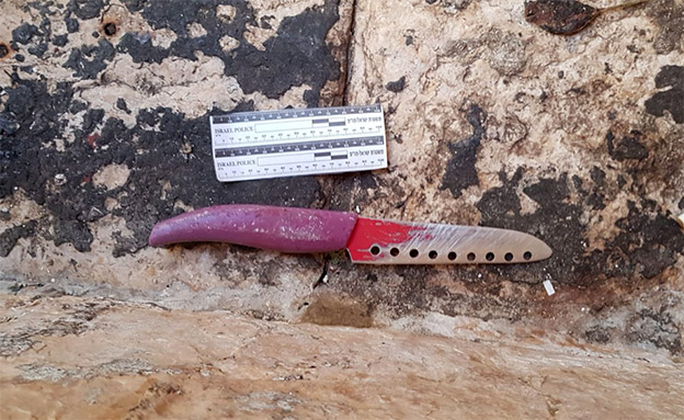הסכין ששימשה את החשוד (צילום: דוברות המשטרה, חדשות)