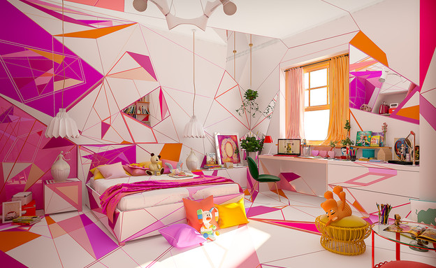 בית צבעוני, חדר בת, עיצוב Studio Brani & Desi (צילום: Studio Brani & Desi)