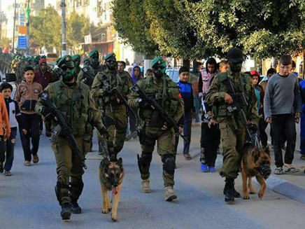 מצעד צבאי של חמאס (צילום: חדשות)
