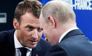 לקראת משבר דיפלומטי? מקרון ופוטין (צילום: רויטרס, חדשות)