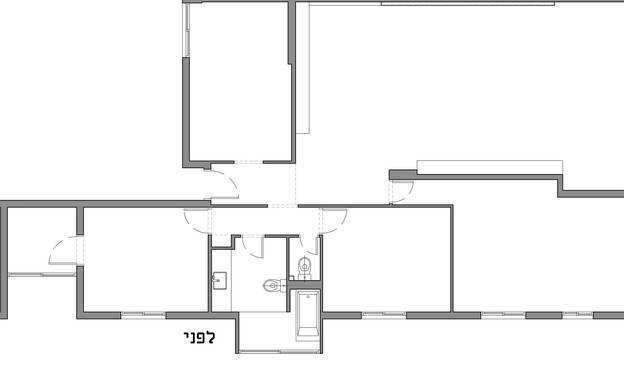 דירה ברמת גן, עיצוב מאיה שינברגר, תוכנית אדריכלית אחרי השיפוץ (שרטוט: מאיה שינברגר)