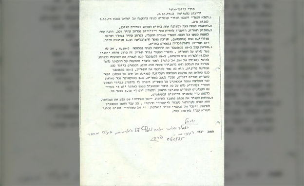 המברק שנשלח למזכיר הצבאי של ראש הממשלה (צילום: ארכיון המדינה, חדשות)