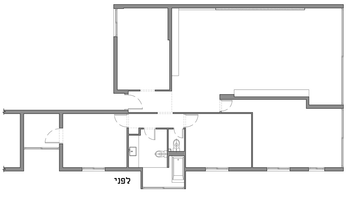 דירה ברמת גן, עיצוב מאיה שינברגר, תוכנית אדריכלית אחרי השיפוץ