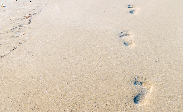 עקבות על חוף הים (צילום: Shutterstock)